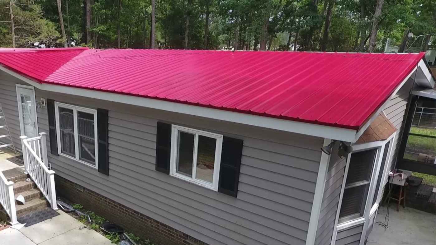 Red Metal Roof House Color Combinations Steel Stud